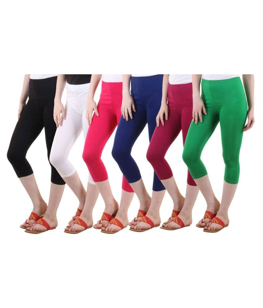 Diaz Multi Color Cotton Lycra Capris Diaz Multi Color Cotton Lycra Capris
