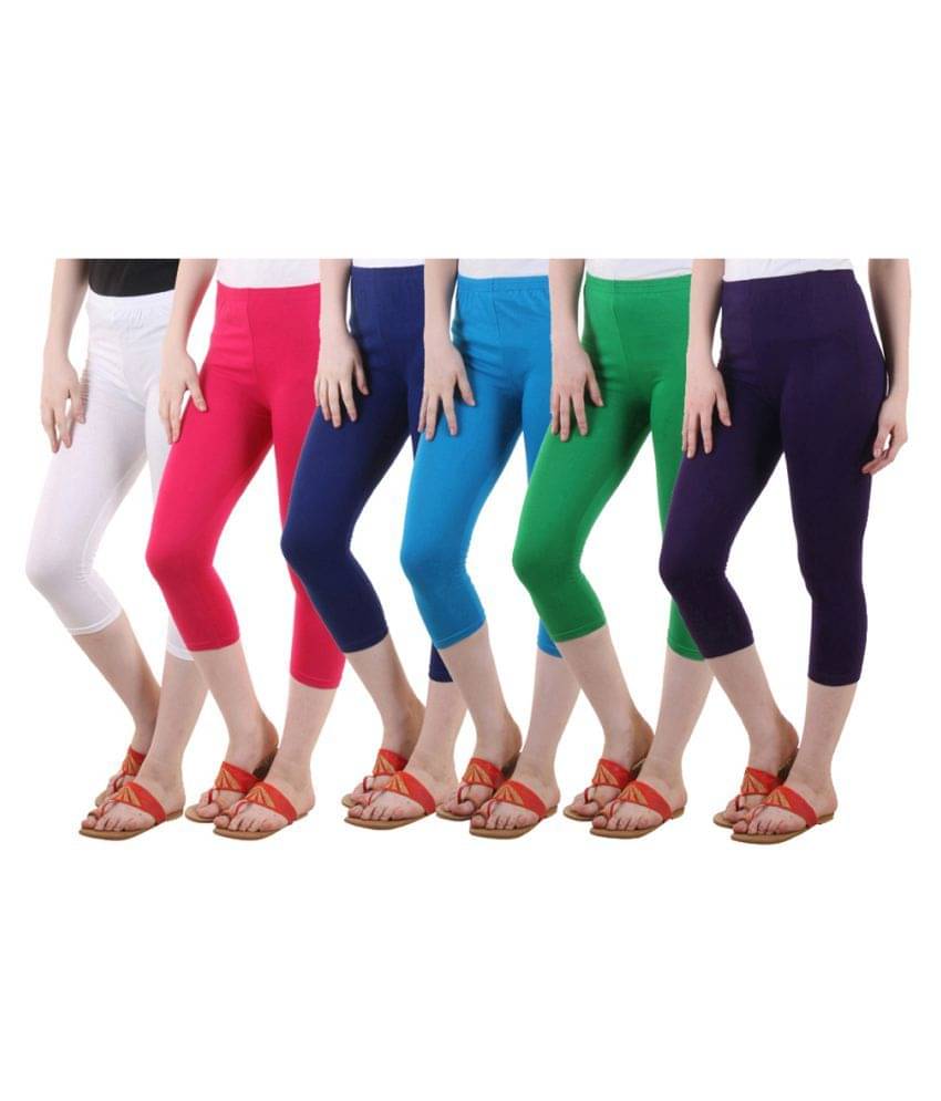     			Diaz Multi Color Cotton Lycra Capris