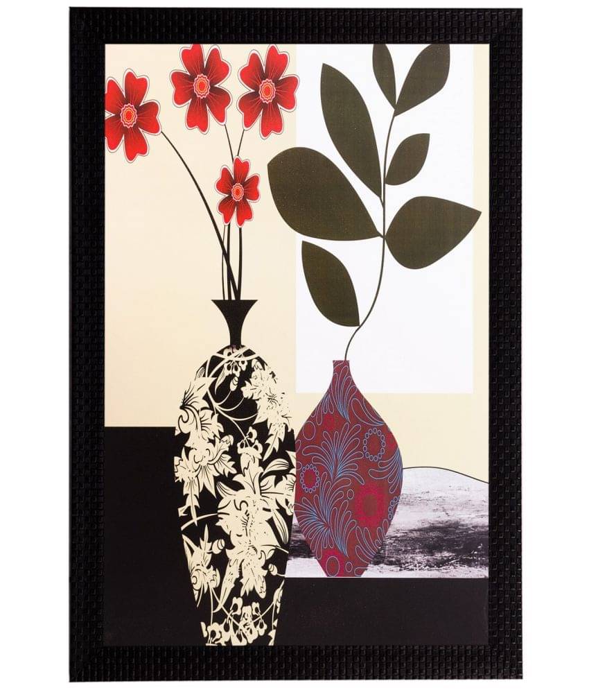     			eCraftIndia Multicoloured Botanical UV Wall Art