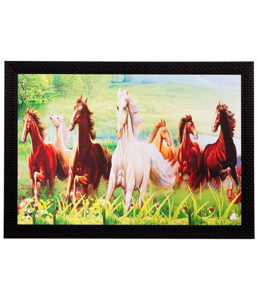     			eCraftIndia Multicoloured Running Horses Wall Art