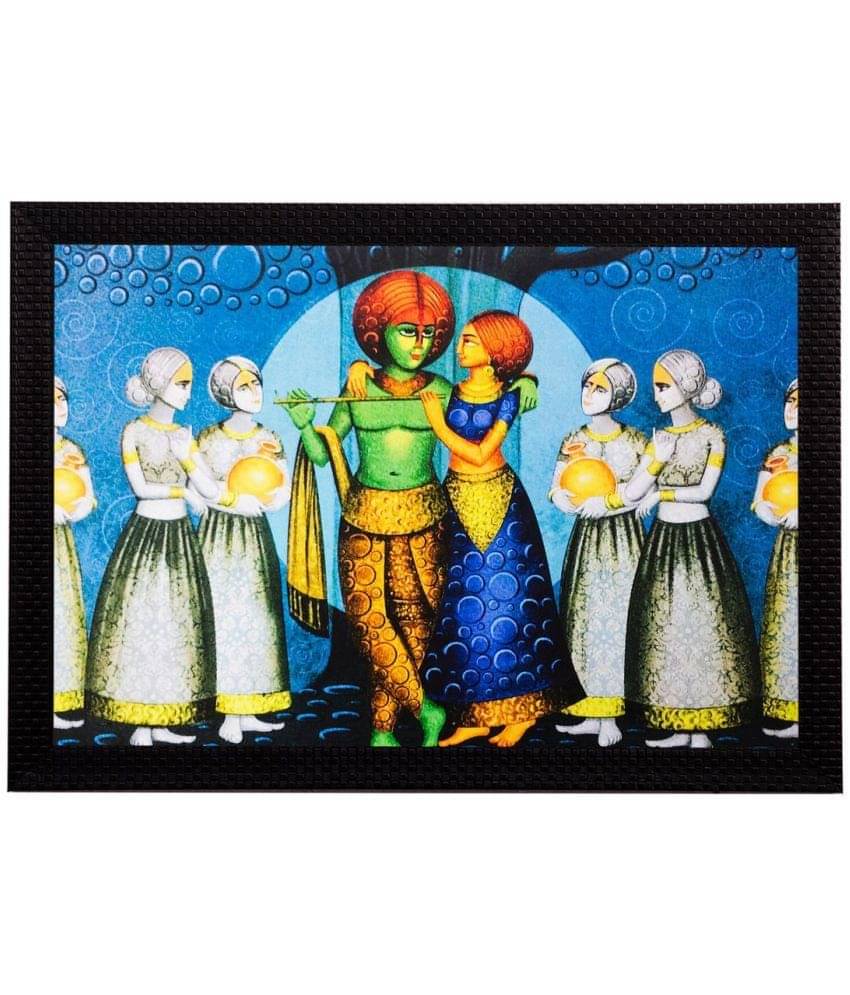     			eCraftIndia Blue Radha Krishna UV Wall Art