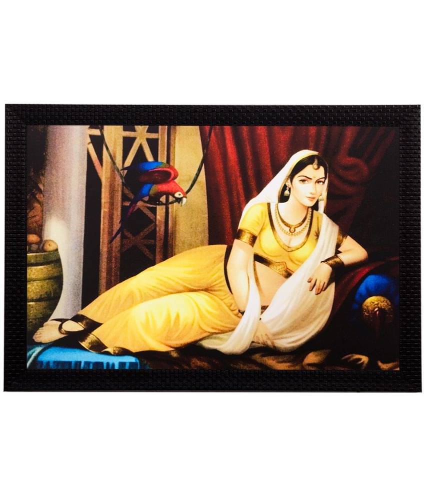 eCraftIndia Multicoloured Pretty Woman Matt Textured UV Framed Wall Art eCraftIndia Multicoloured Pretty Woman Matt Textured UV Framed Wall Art