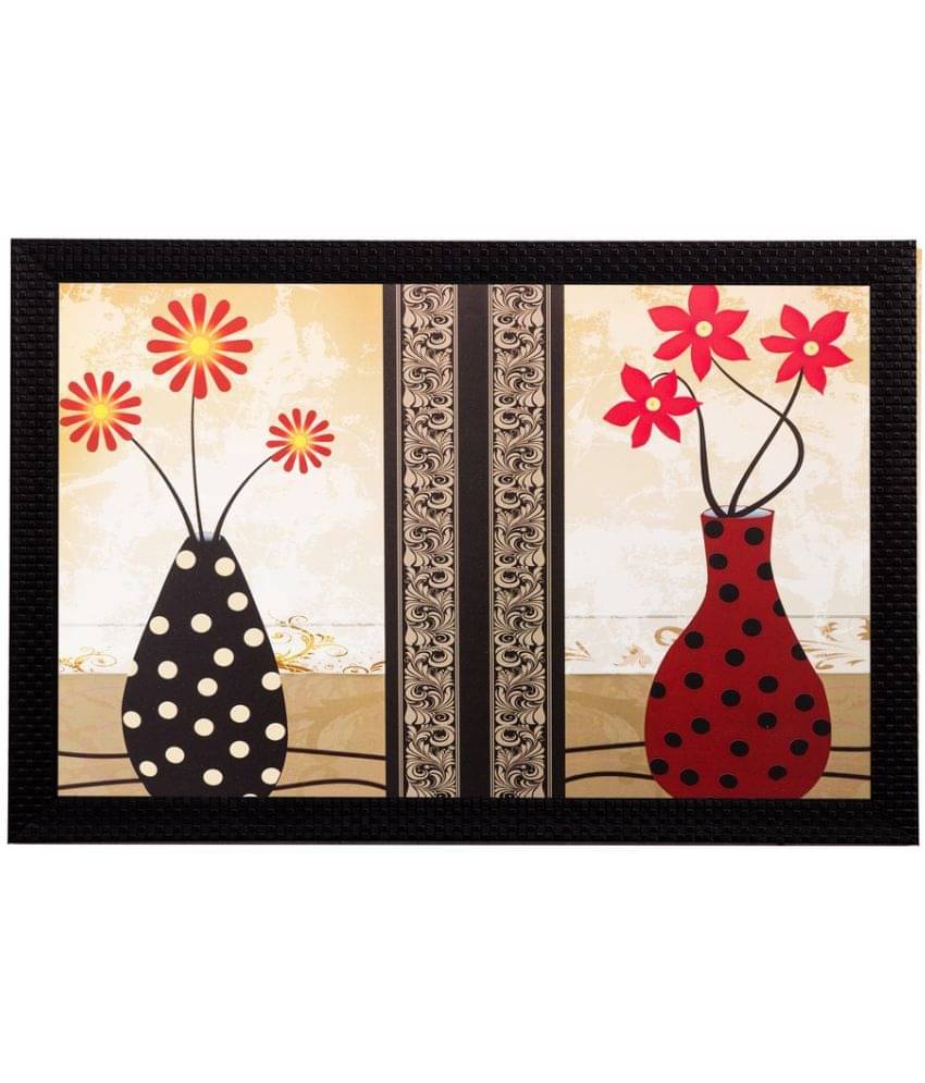     			eCraftIndia Multicoloured Botanical UV Wall Art