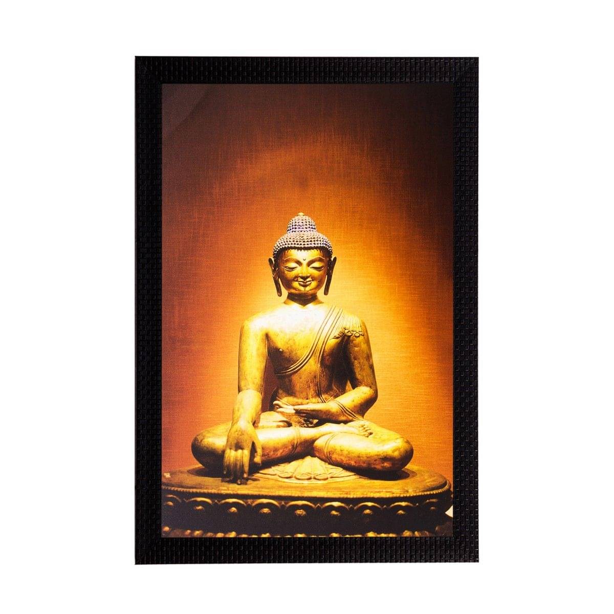     			eCraftIndia Multicoloured Spiritual Lord Buddha Matt Textured Framed Wall Art