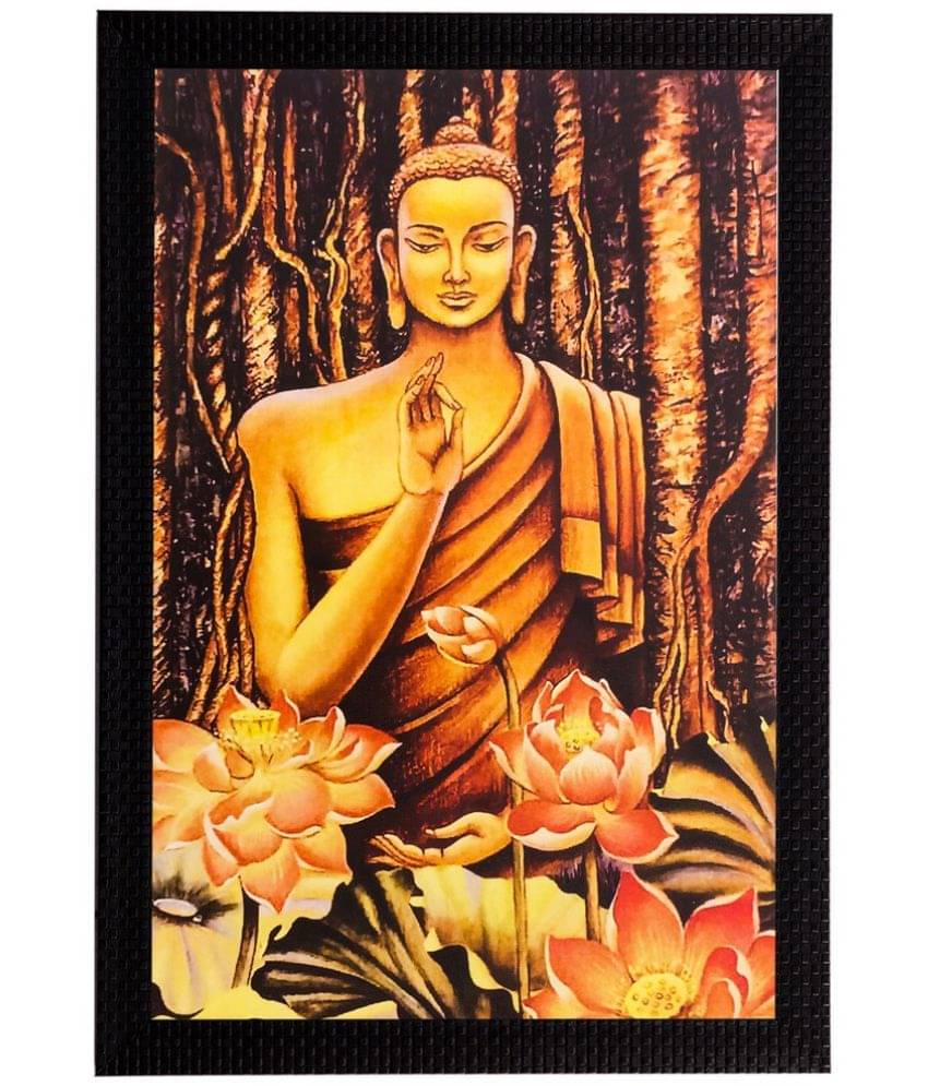     			eCraftIndia Multicoloured Lord Buddha UV Wall Art