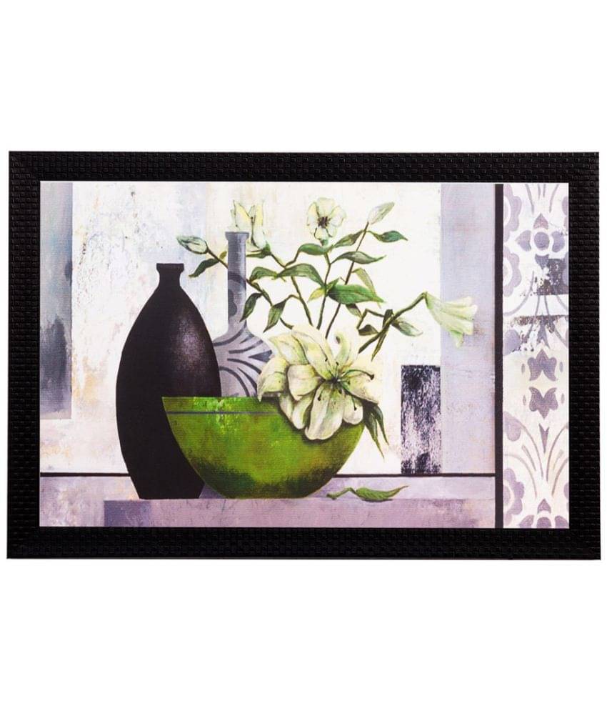     			eCraftIndia Multicoloured Flower & Vase UV Wall Art