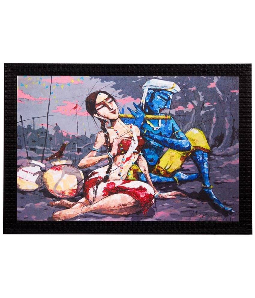     			eCraftIndia Multicoloured Radha Krishna UV Wall Art