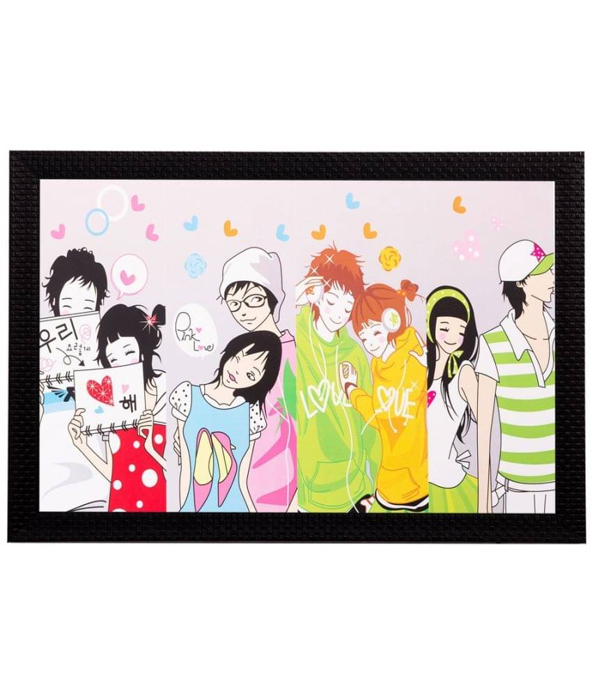 eCraftIndia Multicoloured Public Cue Matt Textured UV Framed Wall Art     			eCraftIndia Multicoloured Public Cue Matt Textured UV Framed Wall Art