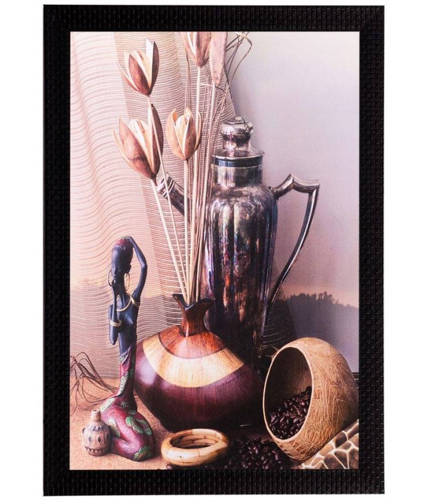     			eCraftIndia Multicoloured Girl with Vase UV Framed Wall Art