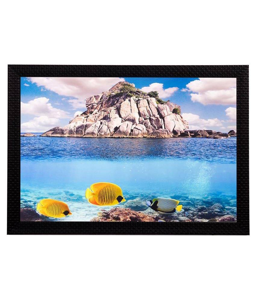     			eCraftIndia Multicoloured Soothing Water Matt Wall Art