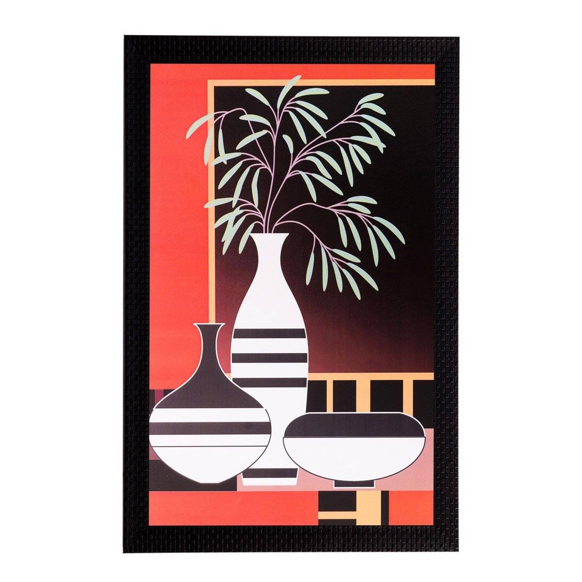     			eCraftIndia Multicoloured Botanical UV Wall Art