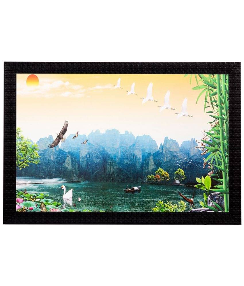 eCraftIndia Multicoloured Satin Matte Texture Framed UV Wall Art eCraftIndia Multicoloured Satin Matte Texture Framed UV Wall Art