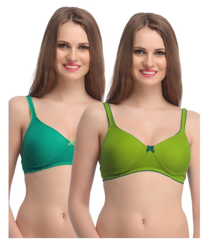 Clovia Multi Color Cotton T-Shirt/ Seamless Bra