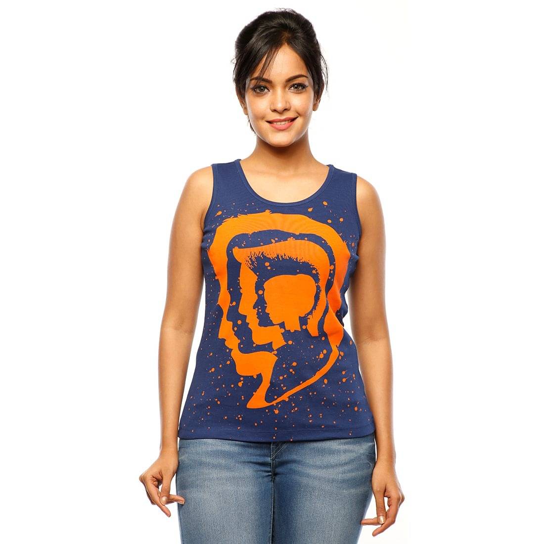 Huetrap Women's Cotton Tank Top ( Blue ) Huetrap Women's Cotton Tank Top ( Blue )