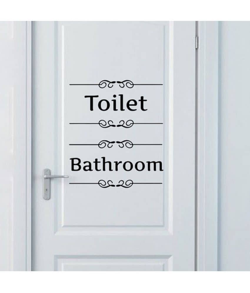 Decor Villa Toilet and Bathroom Sign Vinyl Wall Stickers