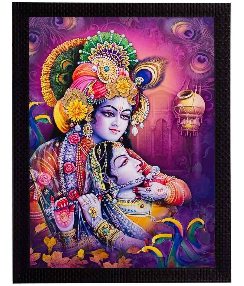 eCraftIndia Multicoloured Radha Krishna Matt Textured Framed Artwork eCraftIndia Multicoloured Radha Krishna Matt Textured Framed Artwork
