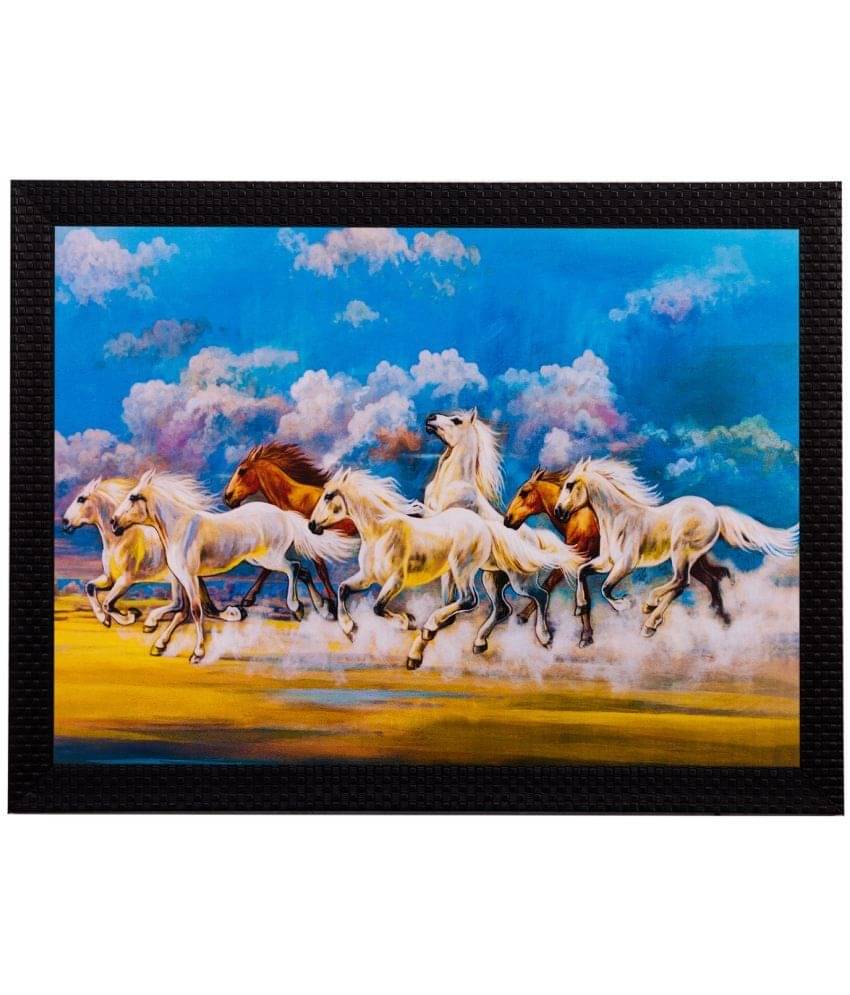     			eCraftIndia Multicoloured Running Horses Wall Art
