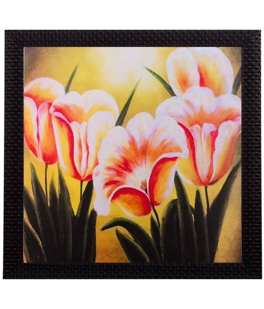     			eCraftIndia Multicoloured Floral Framed UV Wall Art