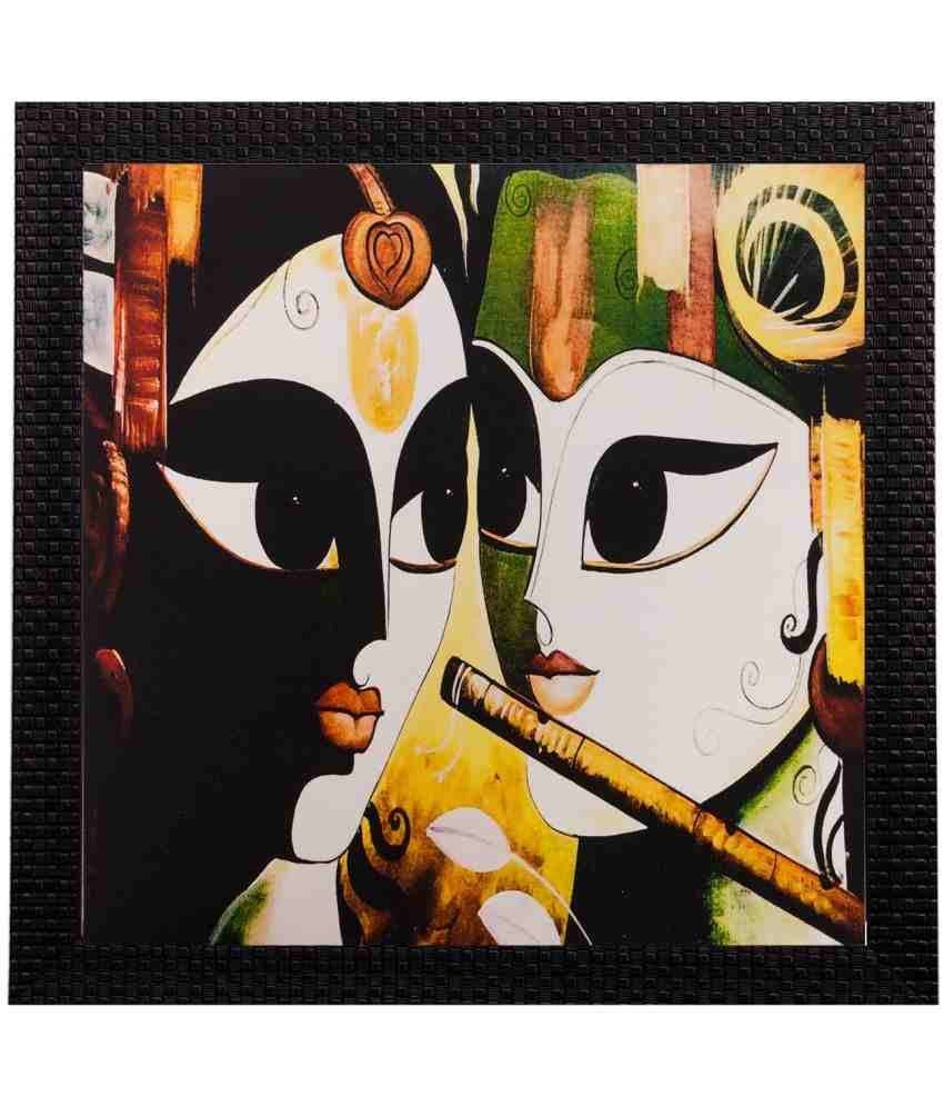 eCraftIndia Multicoloured Radha Krishna Matt Textured Framed Artwork eCraftIndia Multicoloured Radha Krishna Matt Textured Framed Artwork