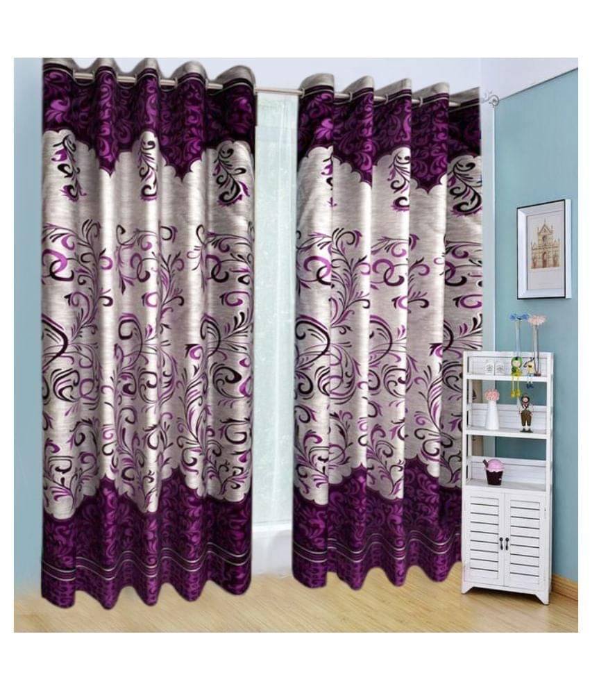 Tanishka Fabs Abstract Semi-Transparent Eyelet Curtain 7 ft ( Pack of 2 ) - Multi Color     			Tanishka Fabs Abstract Semi-Transparent Eyelet Curtain 7 ft ( Pack of 2 ) - Multi Color