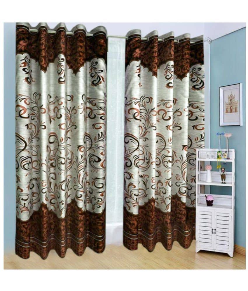 Tanishka Fabs Abstract Semi-Transparent Eyelet Curtain 7 ft ( Pack of 2 ) - Multi Color
