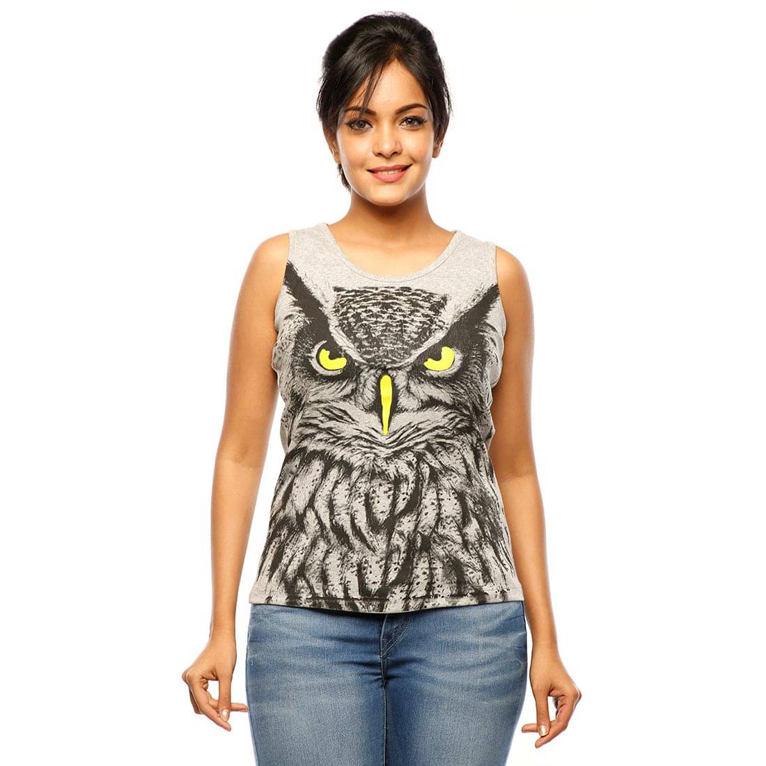     			Huetrap Women's Cotton Tank Top ( Grey )