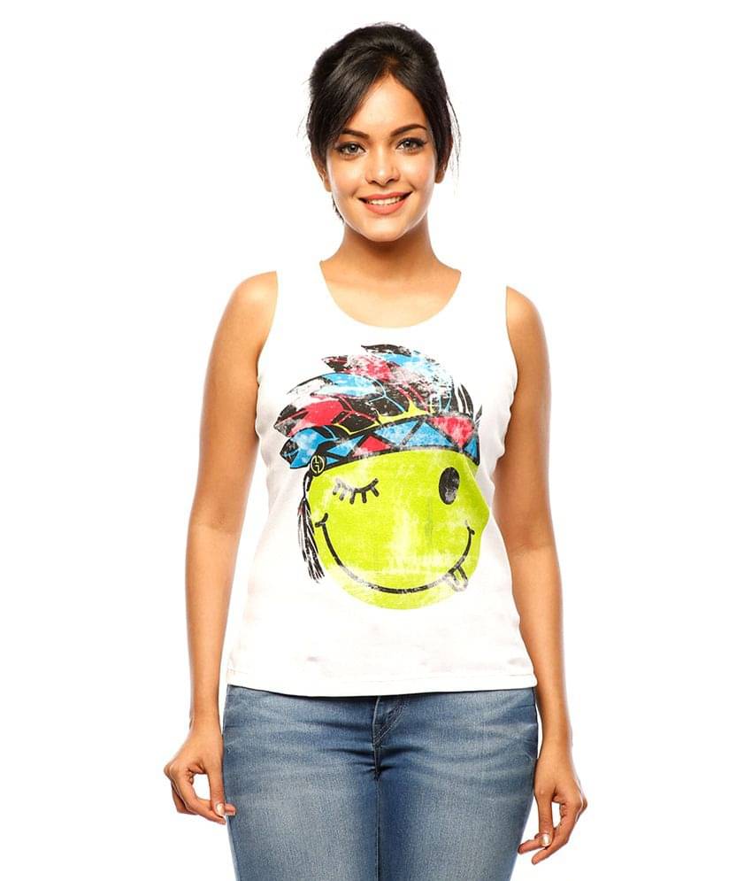 Huetrap Women's Cotton Tank Top ( White ) Huetrap Women's Cotton Tank Top ( White )