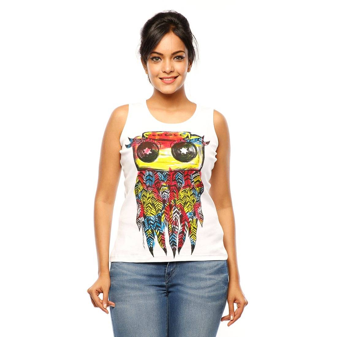 Huetrap Women's Cotton Tank Top ( White ) Huetrap Women's Cotton Tank Top ( White )