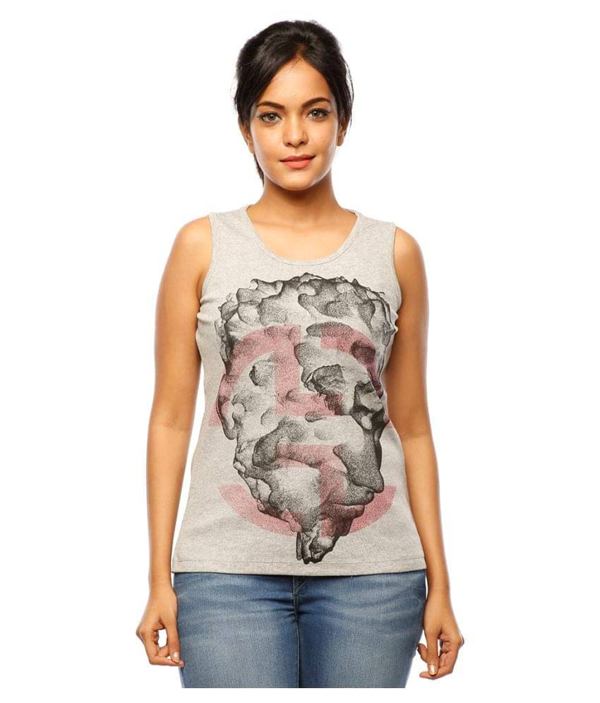     			Huetrap Women's Cotton Tank Top ( Grey )