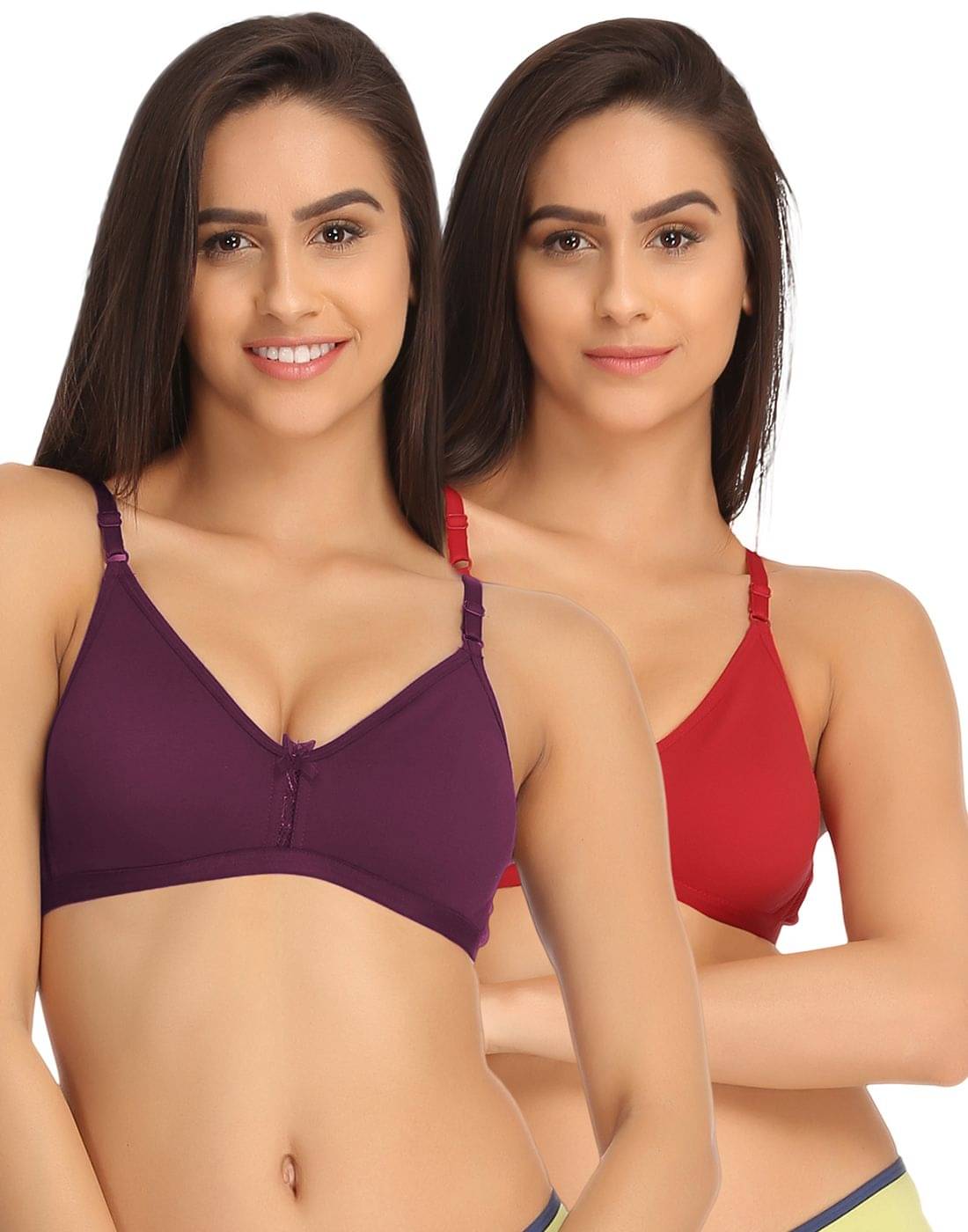     			Clovia Multi Color Cotton T-Shirt/ Seamless Bra