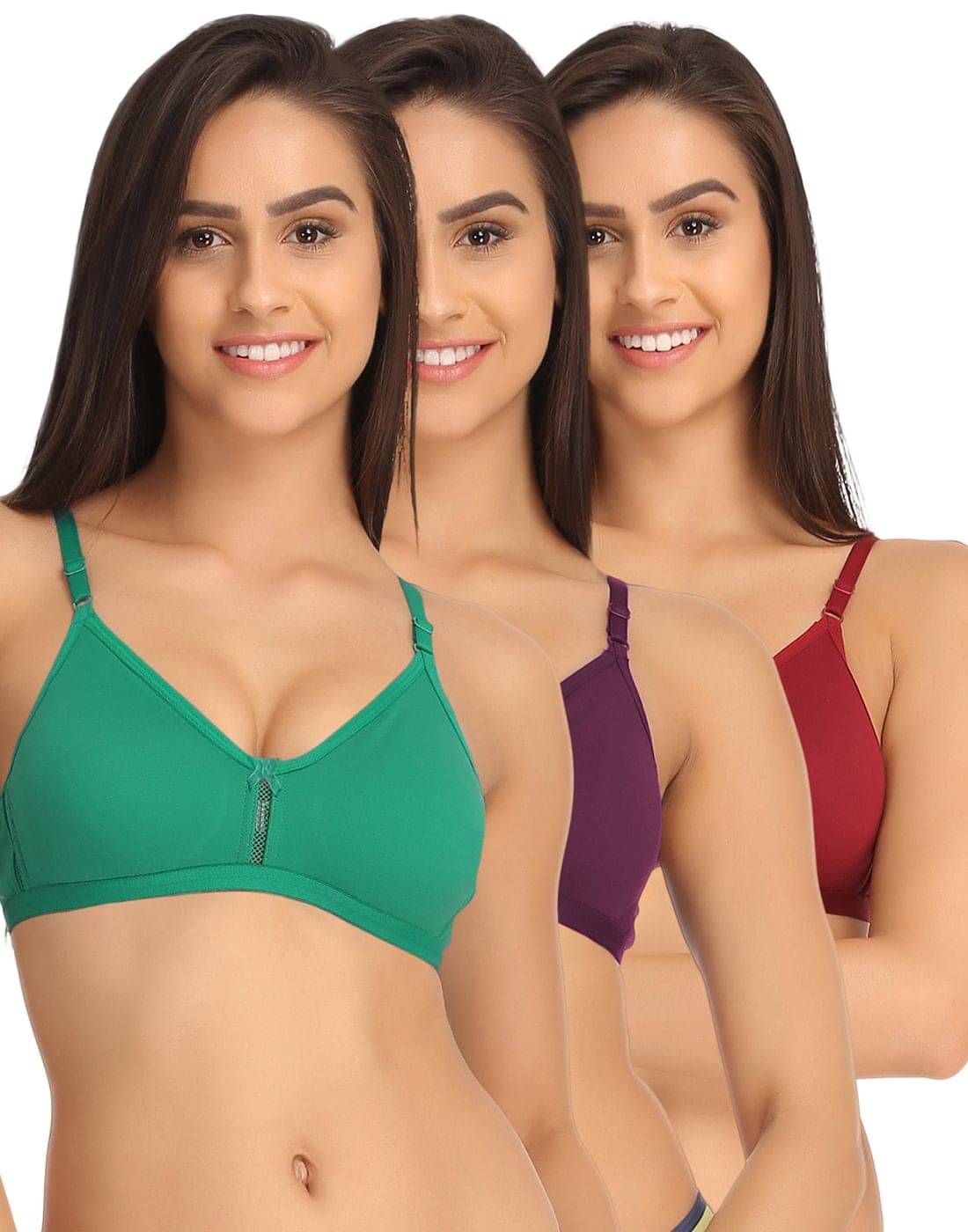 Clovia Multi Color Cotton T-Shirt/ Seamless Bra Clovia Multi Color Cotton T-Shirt/ Seamless Bra