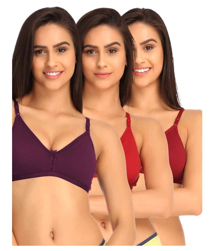 Clovia Multi Color Cotton T-Shirt/ Seamless Bra Clovia Multi Color Cotton T-Shirt/ Seamless Bra