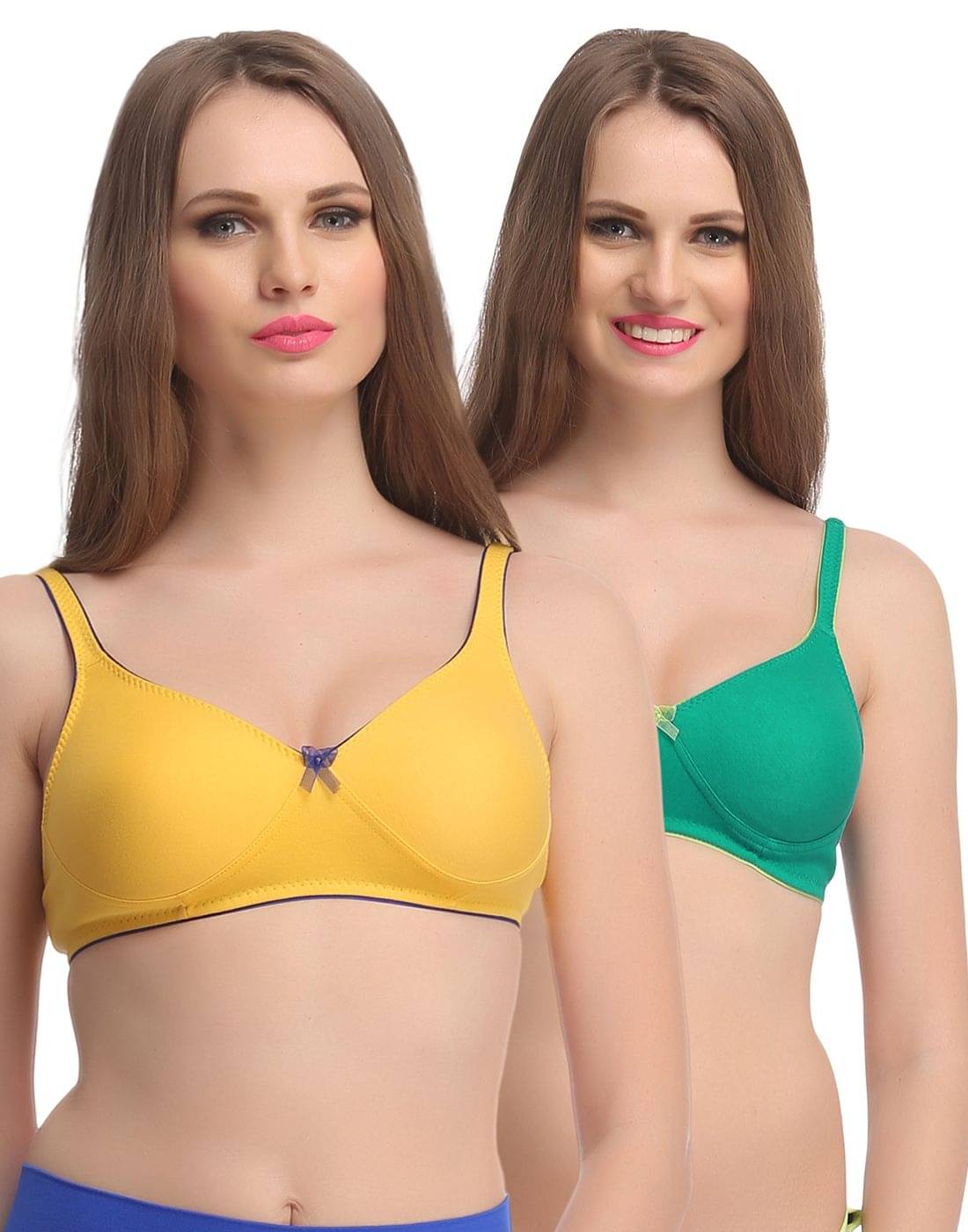     			Clovia Multi Color Cotton T-Shirt/ Seamless Bra
