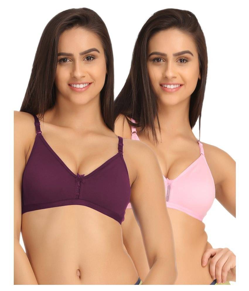     			Clovia Multi Color Cotton T-Shirt/ Seamless Bra