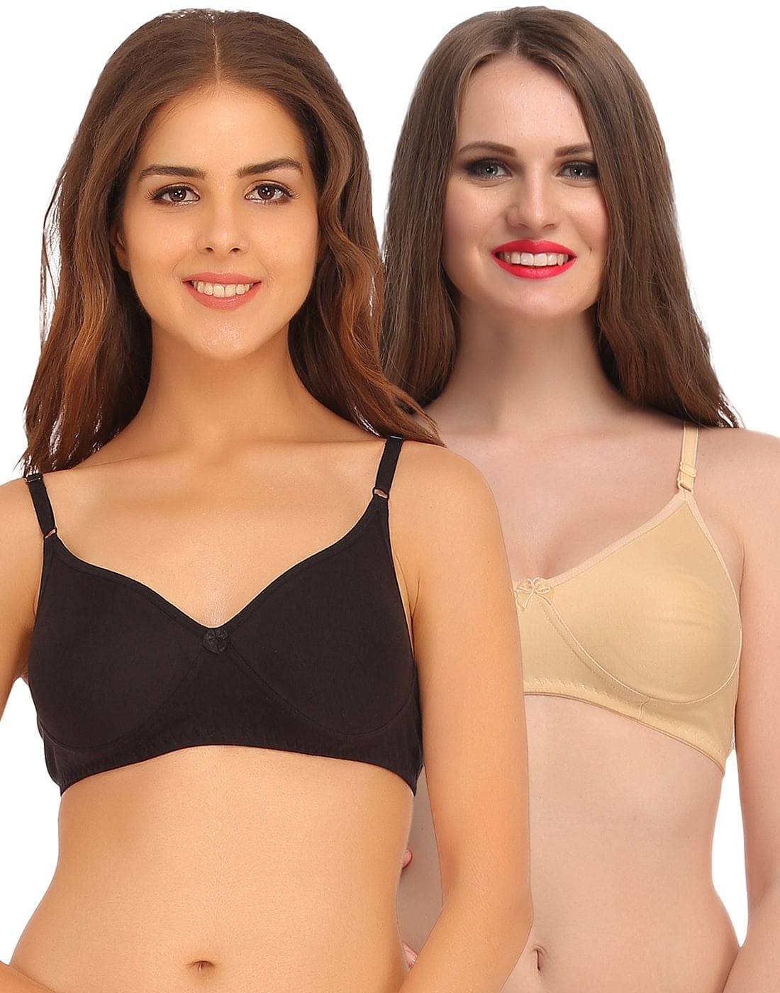 Clovia Multi Color Poly Cotton T-Shirt/ Seamless Bra Clovia Multi Color Poly Cotton T-Shirt/ Seamless Bra