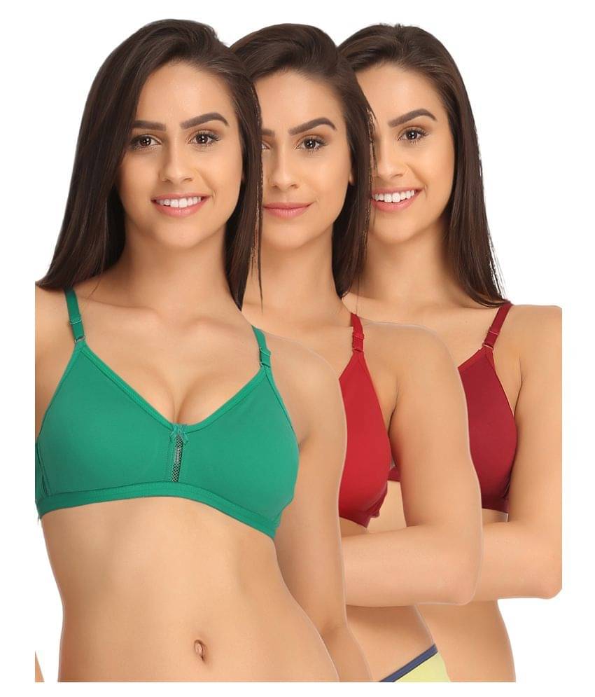 Clovia Multi Color Cotton T-Shirt/ Seamless Bra Clovia Multi Color Cotton T-Shirt/ Seamless Bra