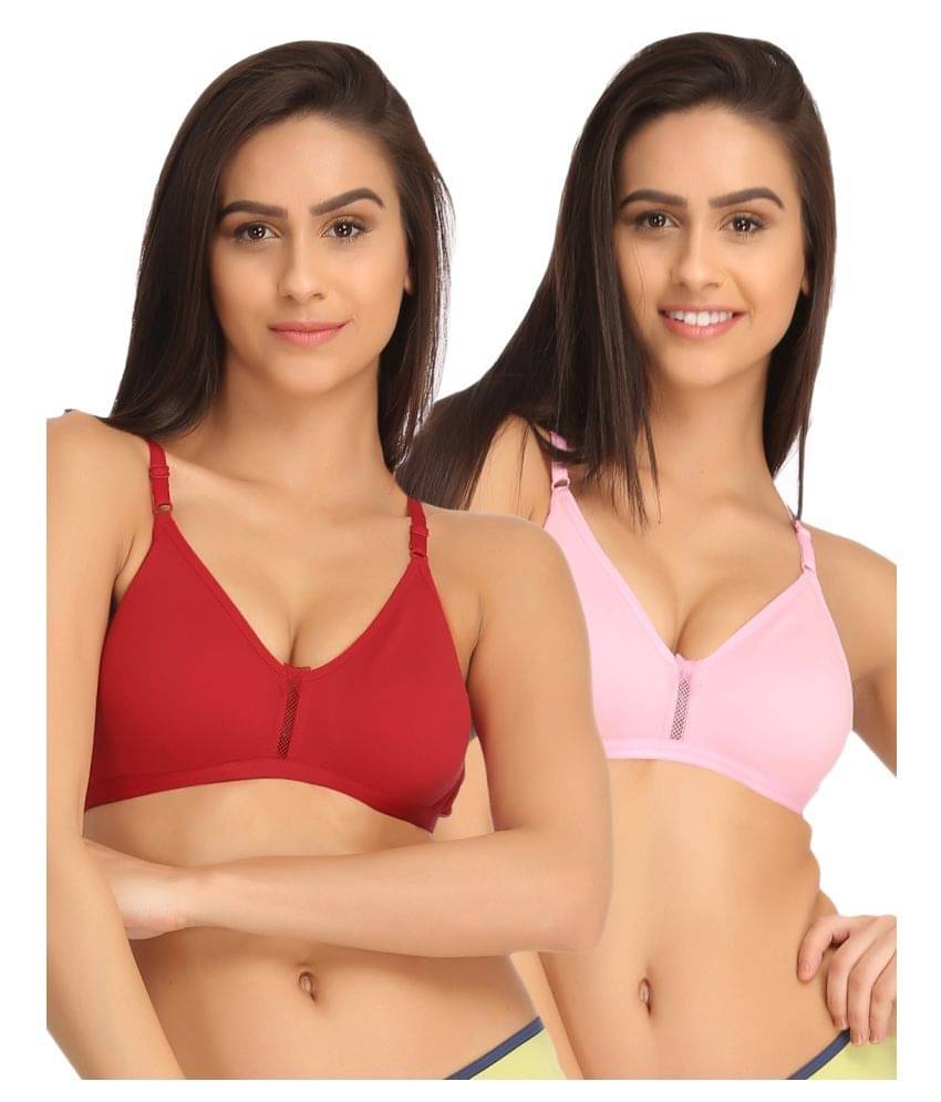     			Clovia Multi Color Cotton T-Shirt/ Seamless Bra