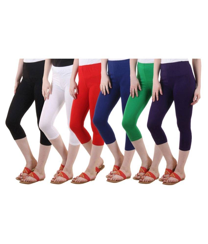     			Diaz Multi Color Cotton Lycra Capris