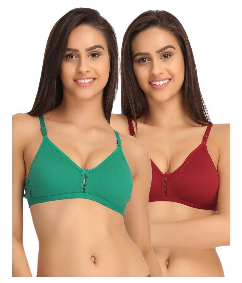     			Clovia Multi Color Cotton T-Shirt/ Seamless Bra