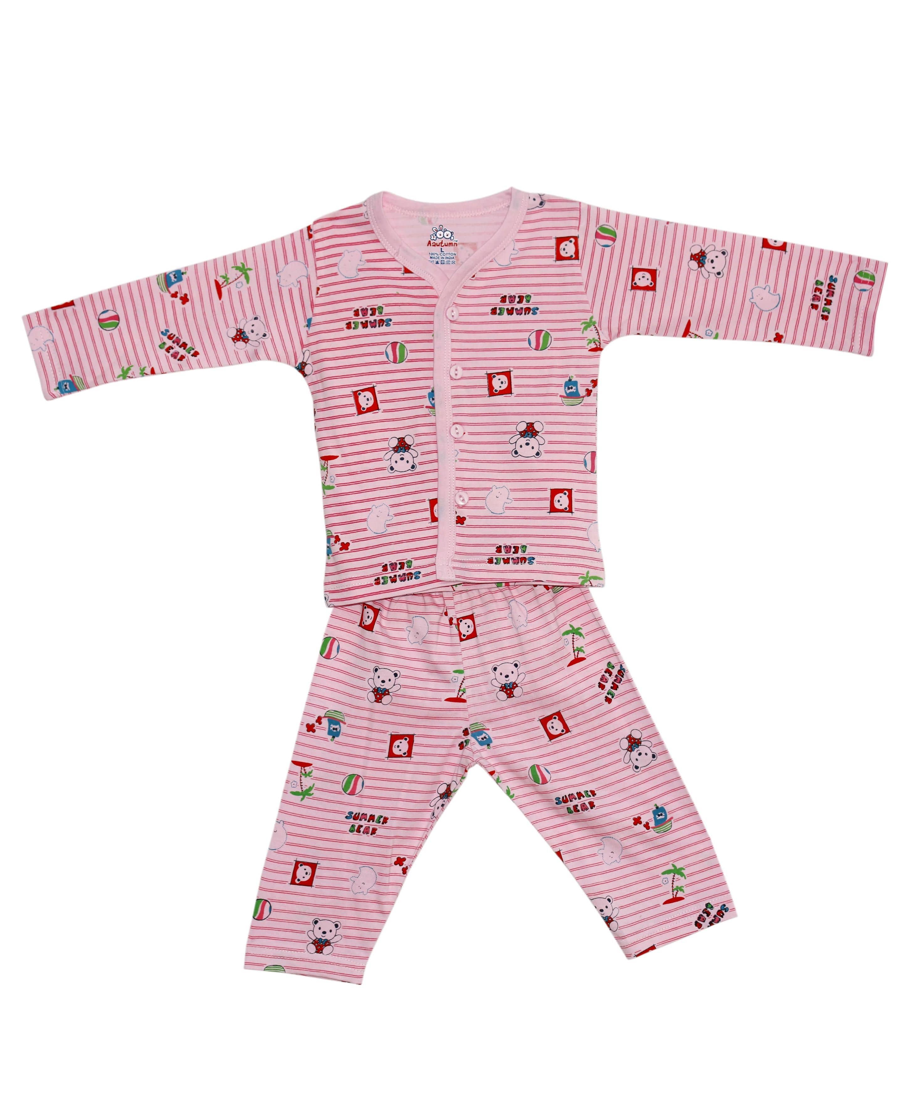 Aatumn Kids Wear Unisex for Baby Cotton Tops & Bottoms Sets ( Pink )