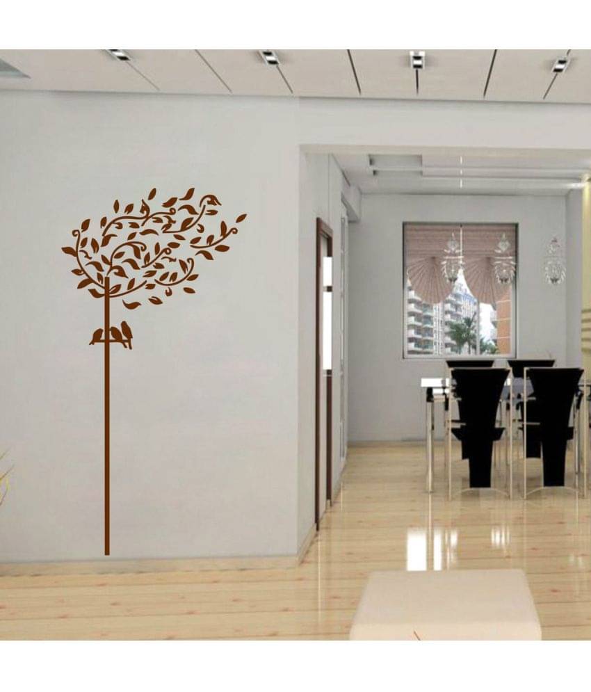     			Decor Villa Bird With Leaf PVC Wall Stickers