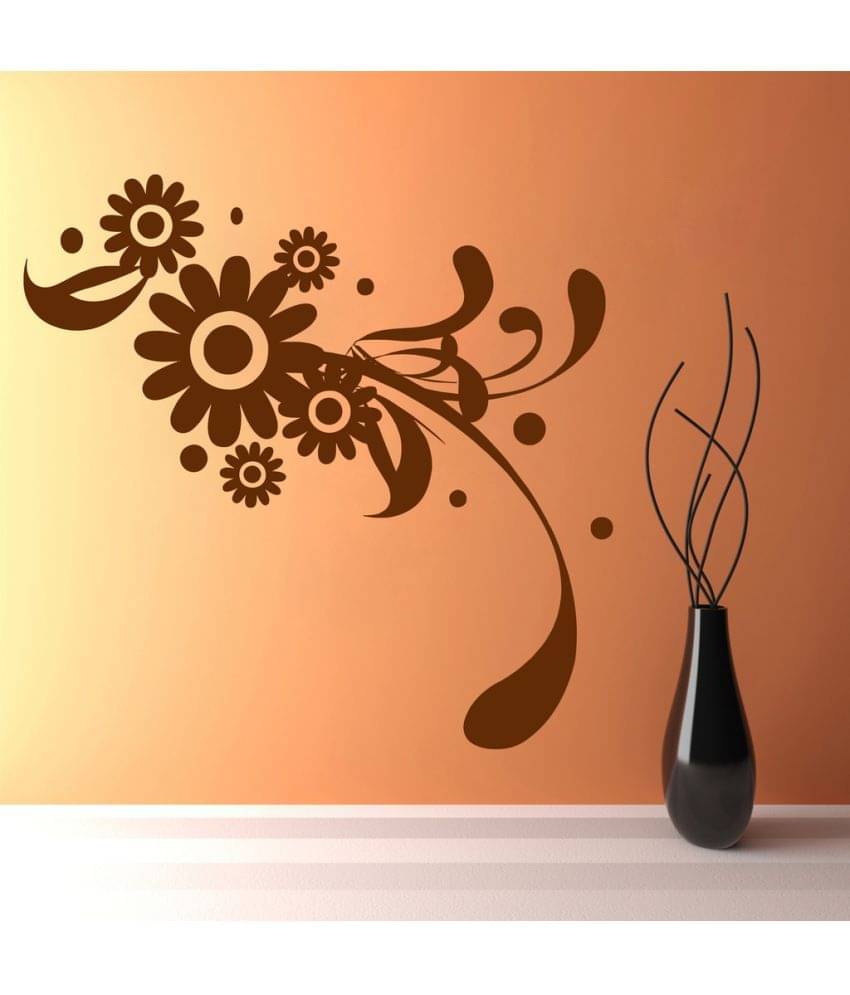     			Decor Villa Stylist Flowers PVC Wall Stickers