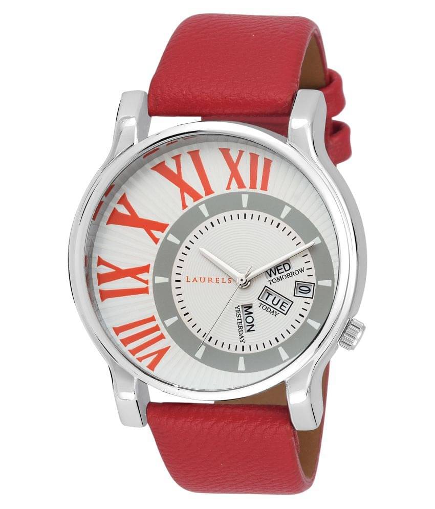     			Laurels  Red Analog Watch