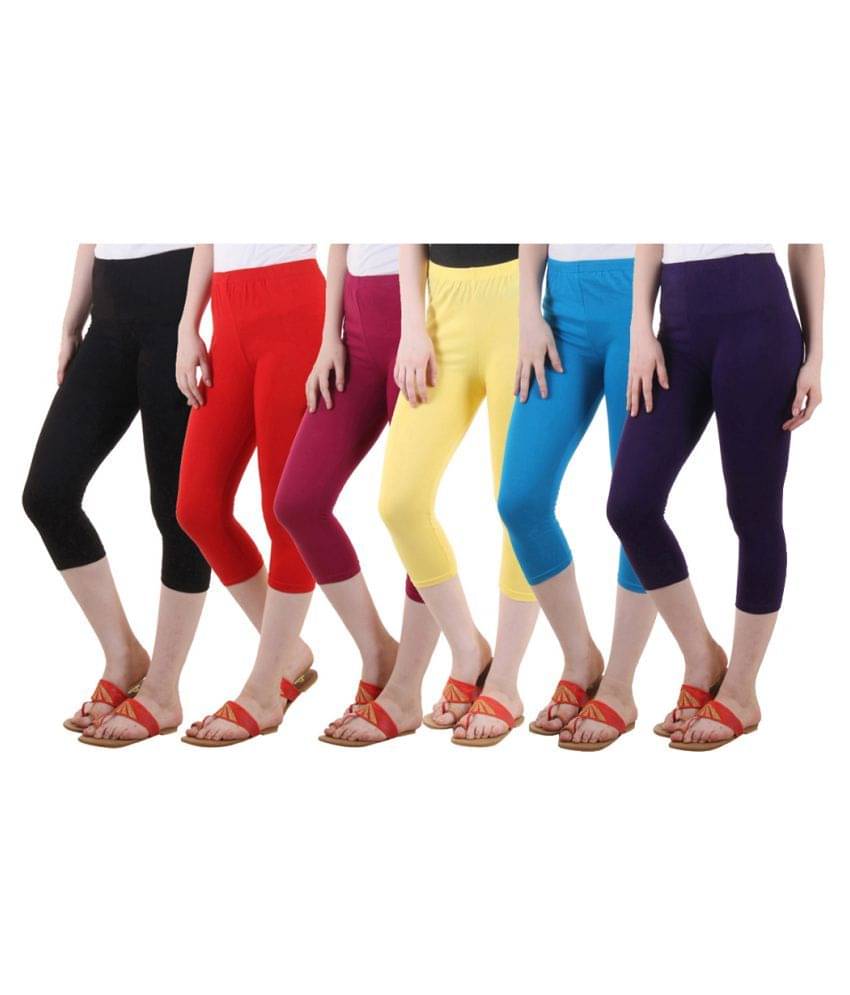     			Diaz Multi Color Cotton Lycra Capris
