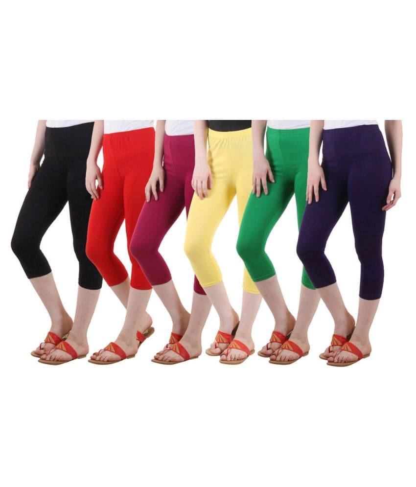     			Diaz Multi Color Cotton Lycra Capris
