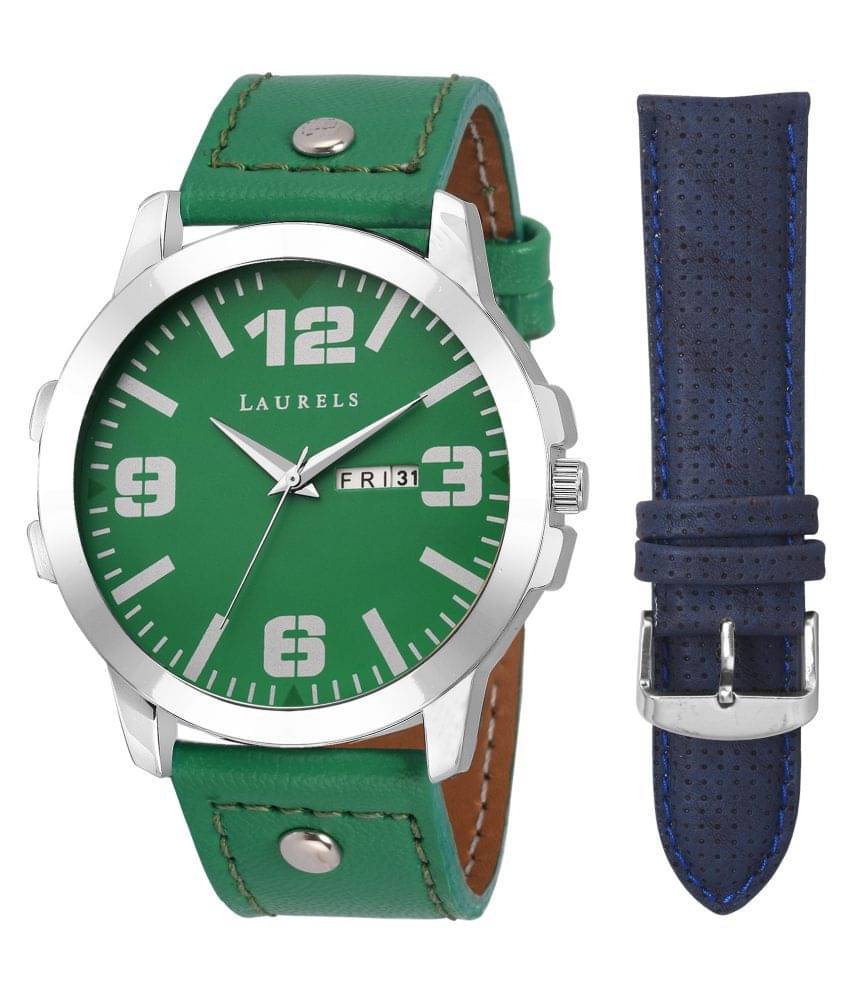     			Laurels Green Analog Watch with 1 Strap