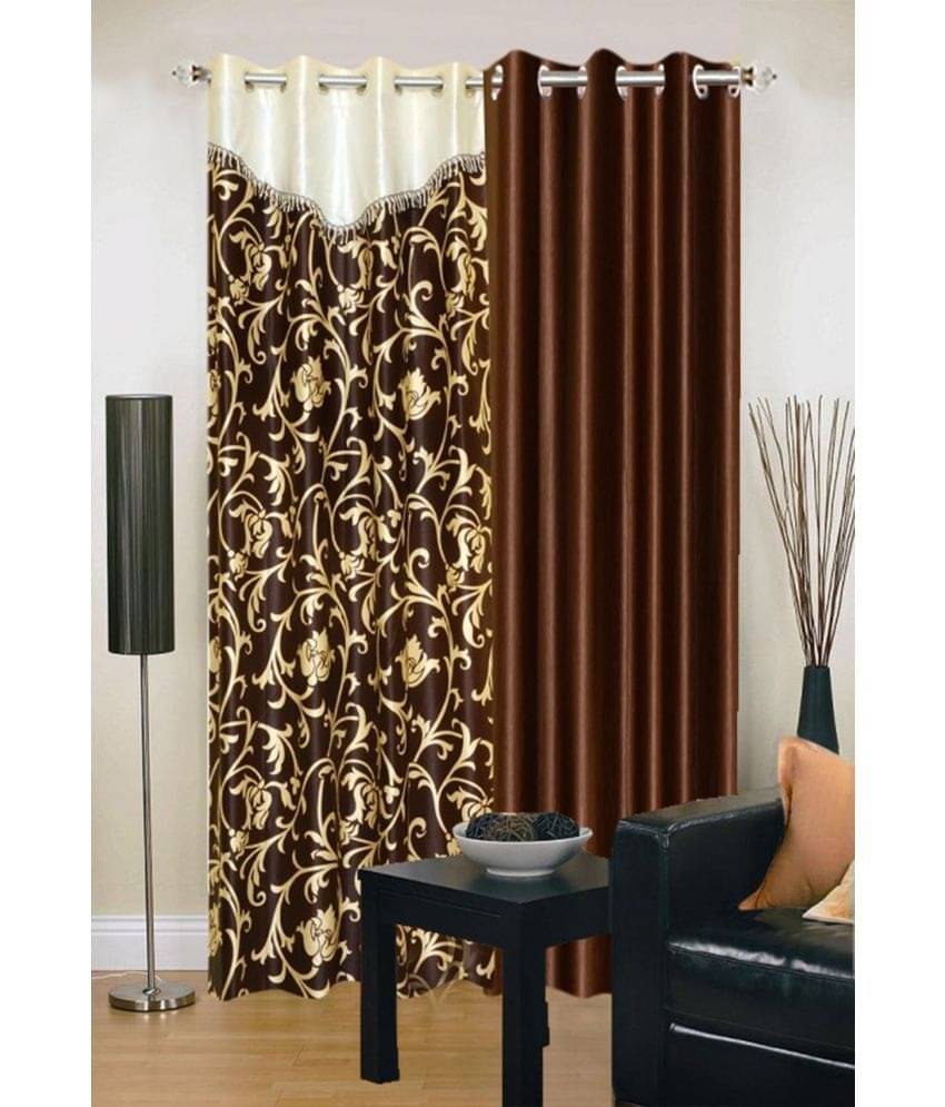     			Stella Creations Set of 2 Door Eyelet Curtains Abstract Multi Color