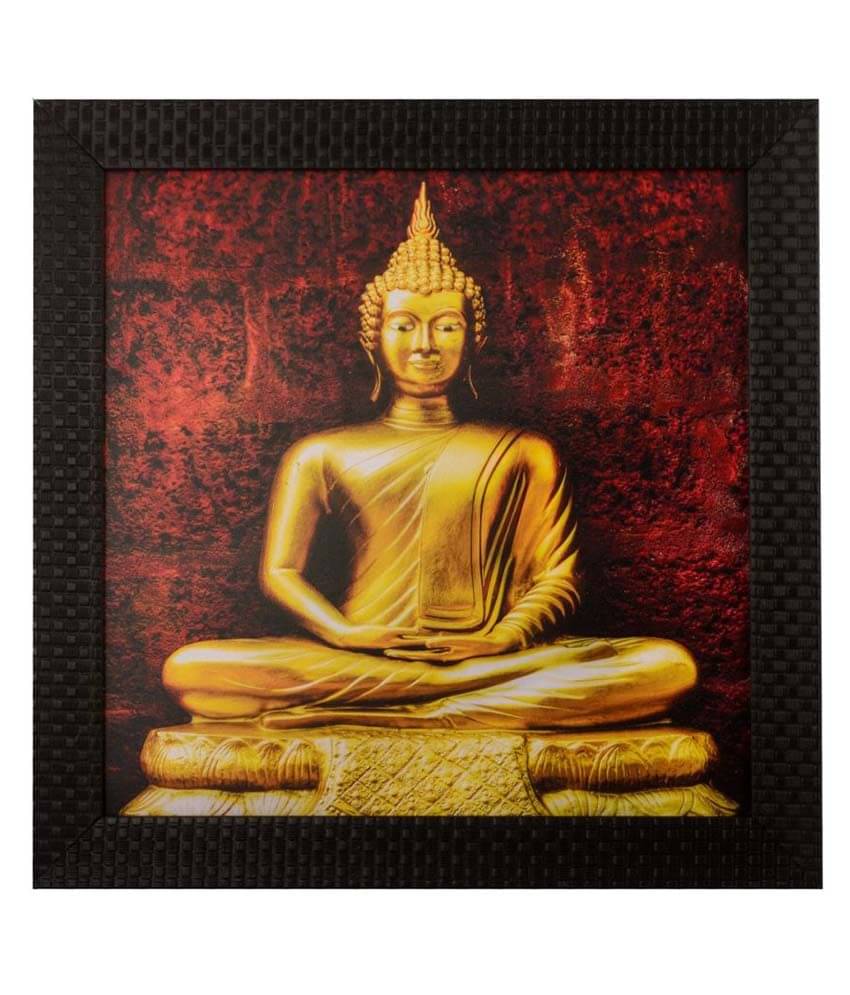 eCraftIndia Multicoloured Spiritual Buddha Satin Framed Wall Art     			eCraftIndia Multicoloured Spiritual Buddha Satin Framed Wall Art