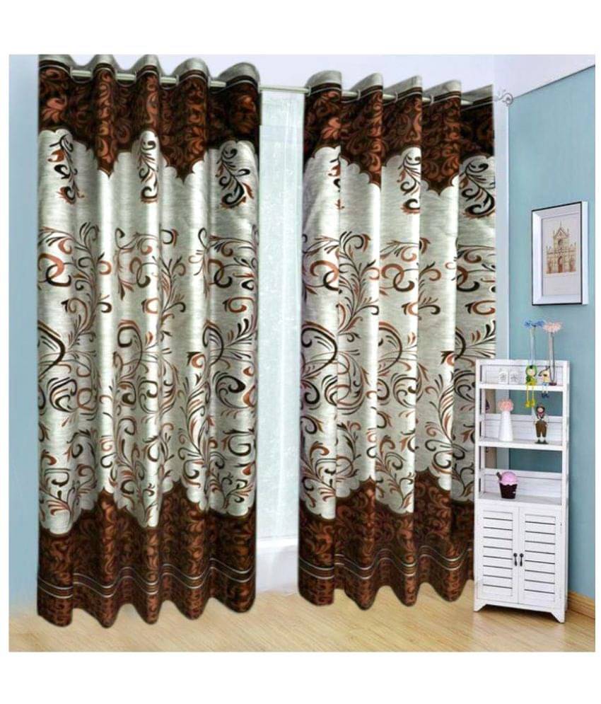 Tanishka Fabs Abstract Semi-Transparent Eyelet Curtain 7 ft ( Pack of 3 ) - Gray Tanishka Fabs Abstract Semi-Transparent Eyelet Curtain 7 ft ( Pack of 3 ) - Gray