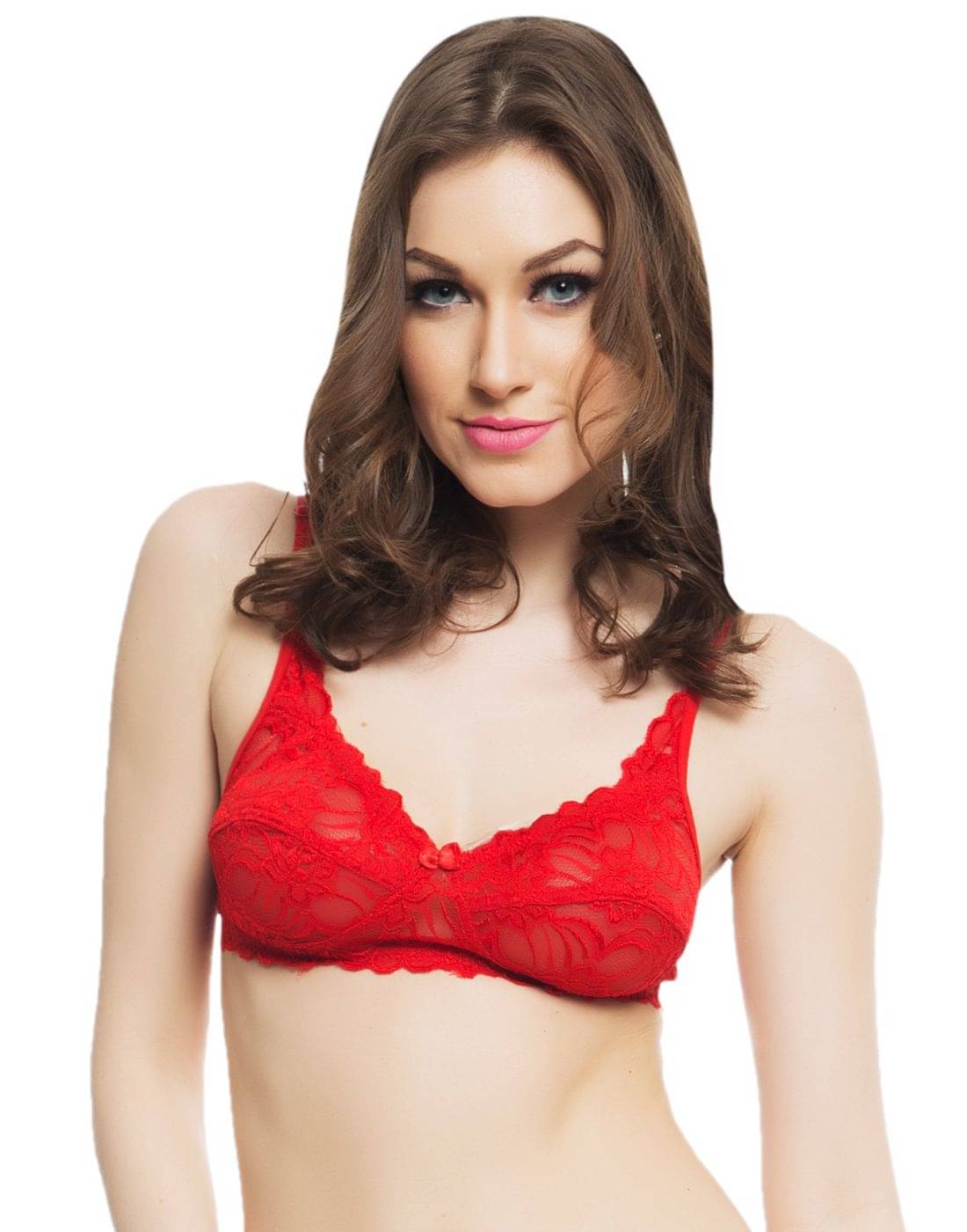 Clovia Red Nylon Plunge Bra Clovia Red Nylon Plunge Bra